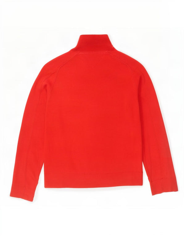 Pulover cardigan cu fermoar complet Tommy Hilfiger pentru bărbați, bumbac roșu XL