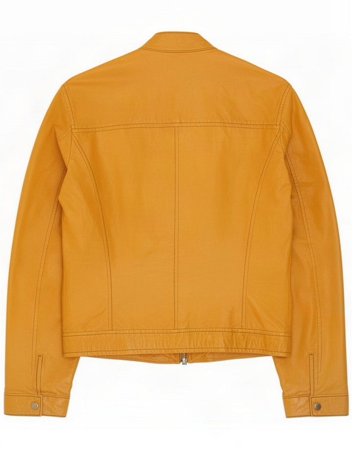 Jachetă de piele vintage pentru bărbați IT 52 XL Galben