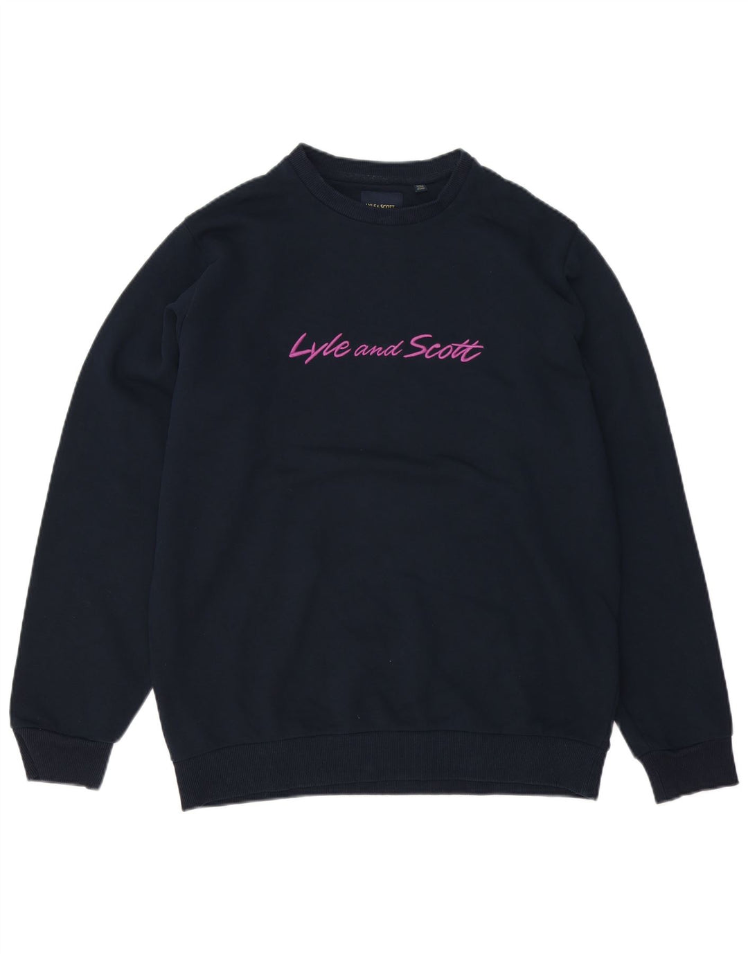 Hanorac cu grafic pentru bărbați Lyle & Scott Pulover mediu din bumbac bleumarin