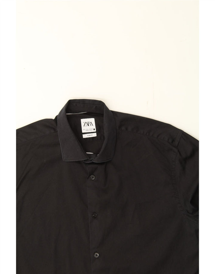 ZARA Mens Formal Shirt Large Black Cotton Vintage Zara and Second-Hand Zara from Messina Hembry 