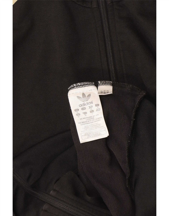 Jachetă de top pentru trening Adidas pentru femei UK 12, bumbac mediu negru