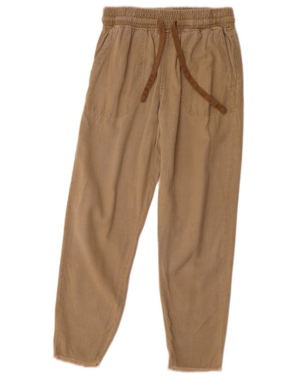Pantaloni tăiați pentru femei Zara XS W24 L25 Bej Lyocell