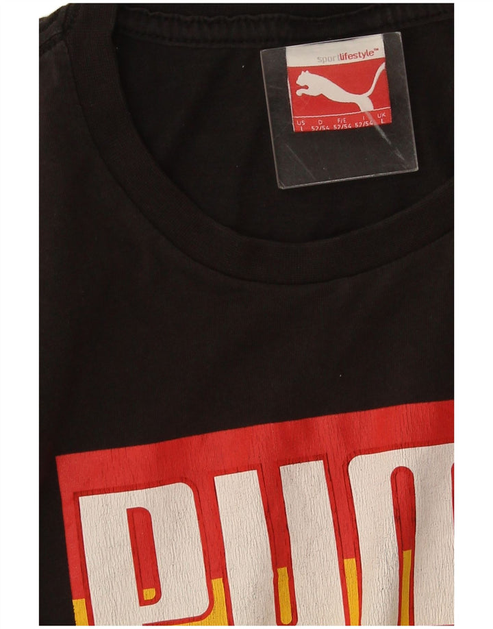Tricou grafic Puma pentru bărbați Top Large Negru