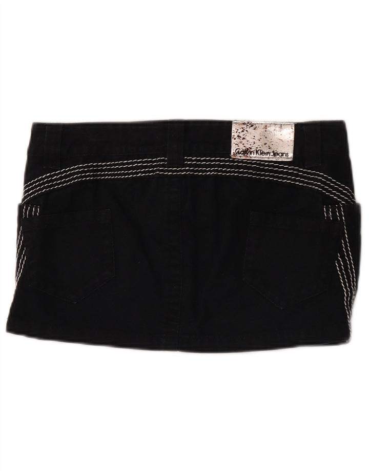 Fusta Mini denim pentru femei Calvin Klein W26 Bumbac negru mic