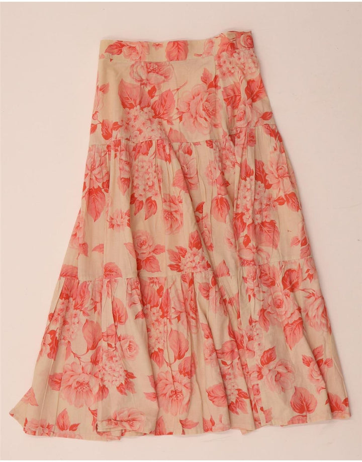 Fusta Maxi Evazată Vintage Femei W26 Mic Roșu Floral