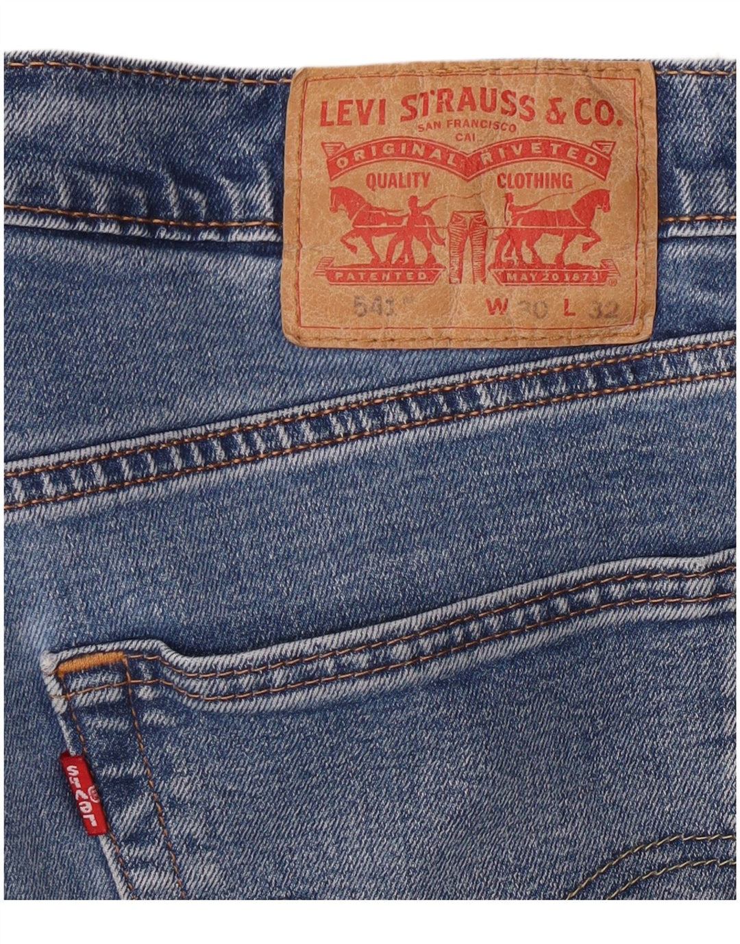 Blugi drepti pentru bărbați LEVI'S 541 W30 L29 Bumbac albastru