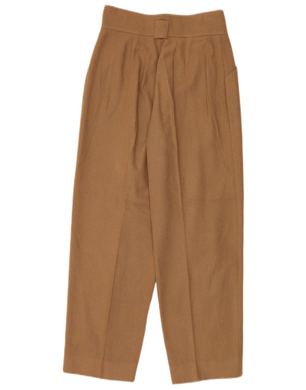 Vintage Womens High Waist Casual Trousers IT 42 Medium W26 L28 Brown