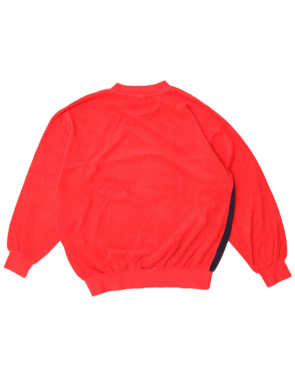 Pulover vintage pentru bărbați din lână UK 44/46 XL bumbac color bloc roșu