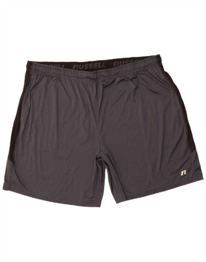 Pantaloni scurți sport Dri-Power pentru bărbați RUSSELL ATHLETIC 3XL, gri, bloc de culoare