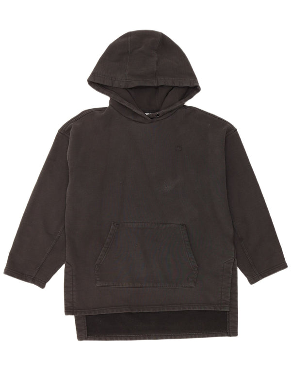 Pulover cu capota supradimensionat cu paragate Adidas pentru femei UK 10 Bumbac negru mic