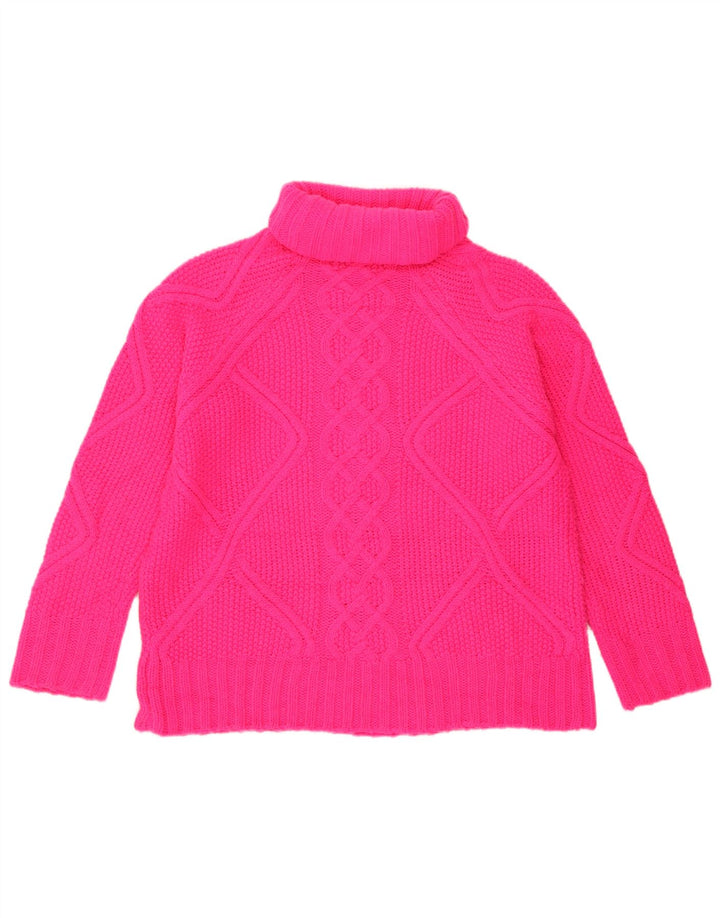 Pulover pentru femei Oasis, supradimensionat, cu gât rulat, UK 10, mic, roz acrilic