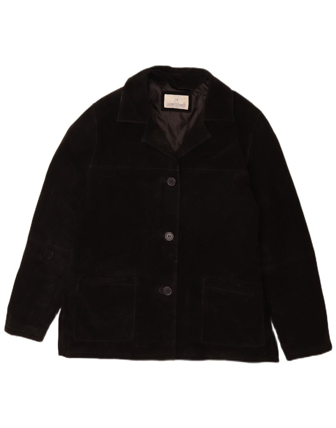 Jacheta de piele intoarsa pentru femei Les Boulevards EU 44 XL din piele neagra