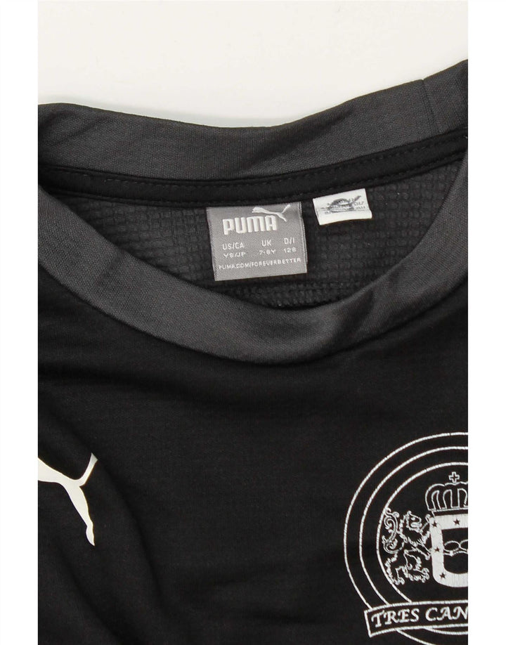 Puma Boys Graphic Top cu mânecă lungă 7-8 ani, negru, color block