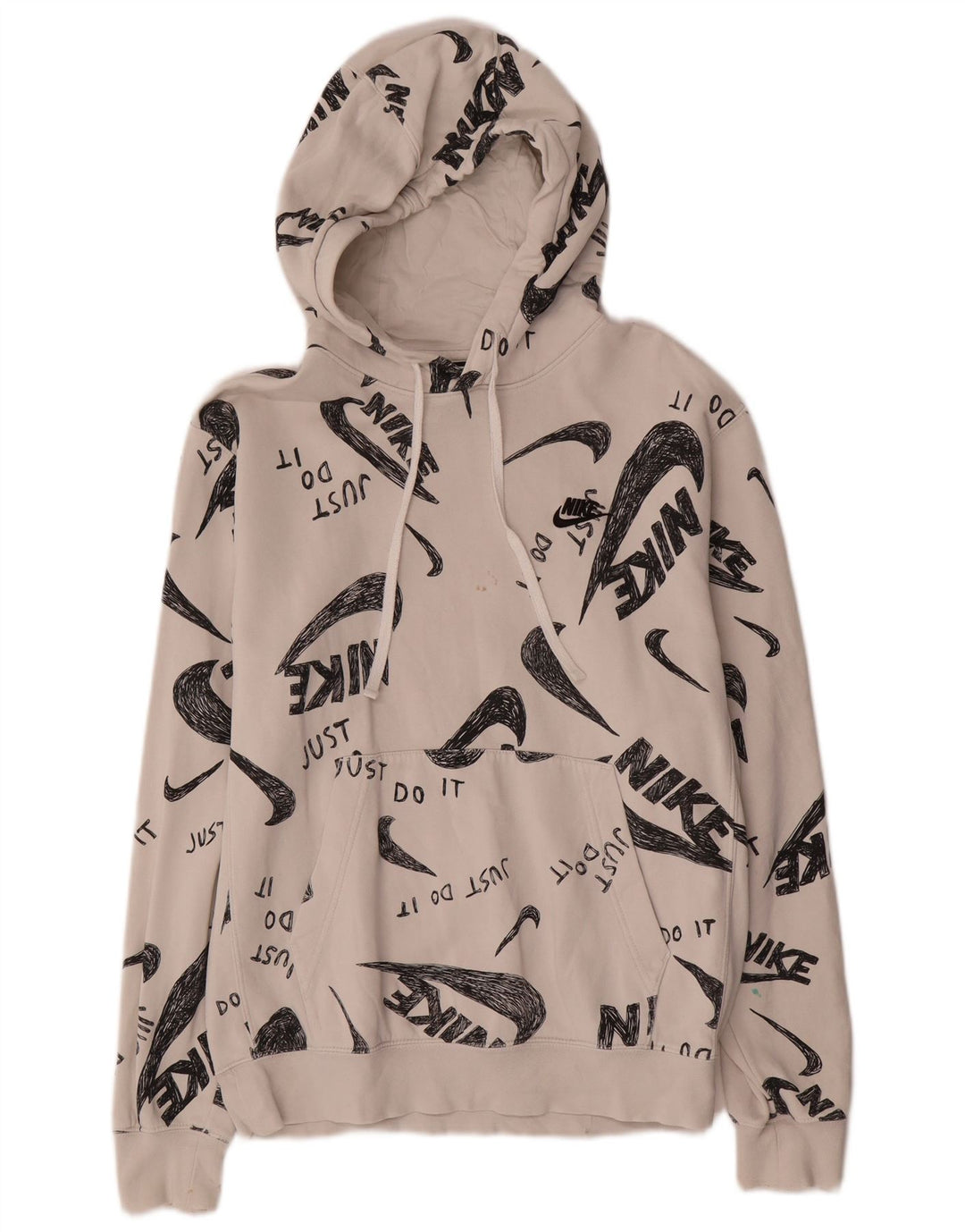 Pulover Nike pentru bărbați cu capota, mic, alb, bumbac