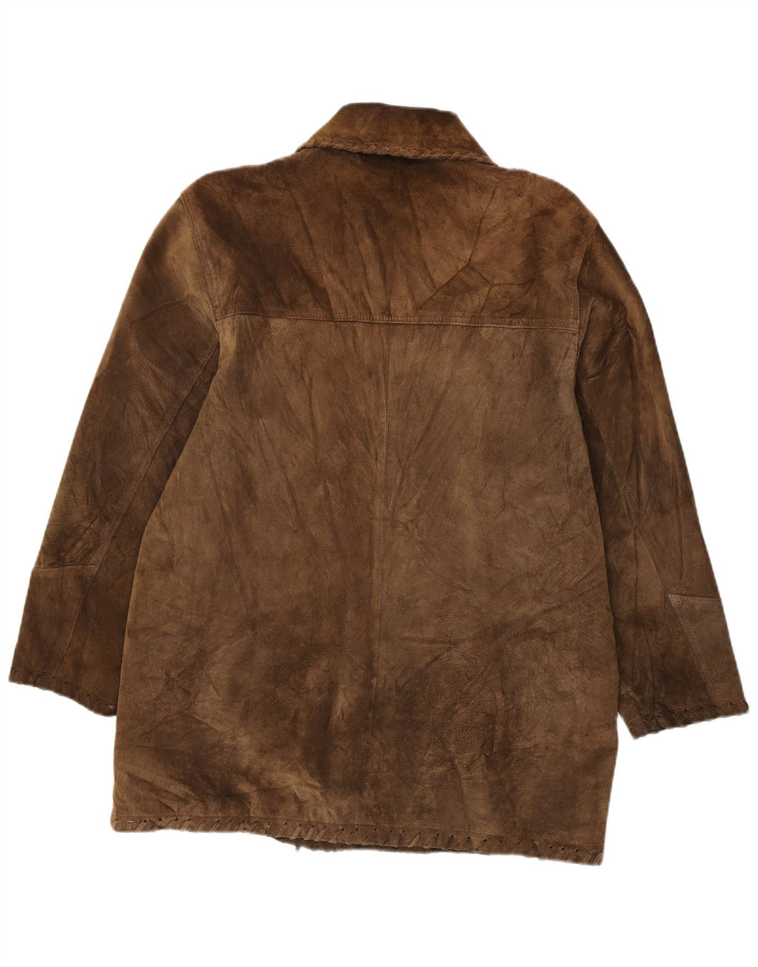 Jacheta de piele intoarsa pentru femei VINTAGE UK 16, mare, maro, din piele