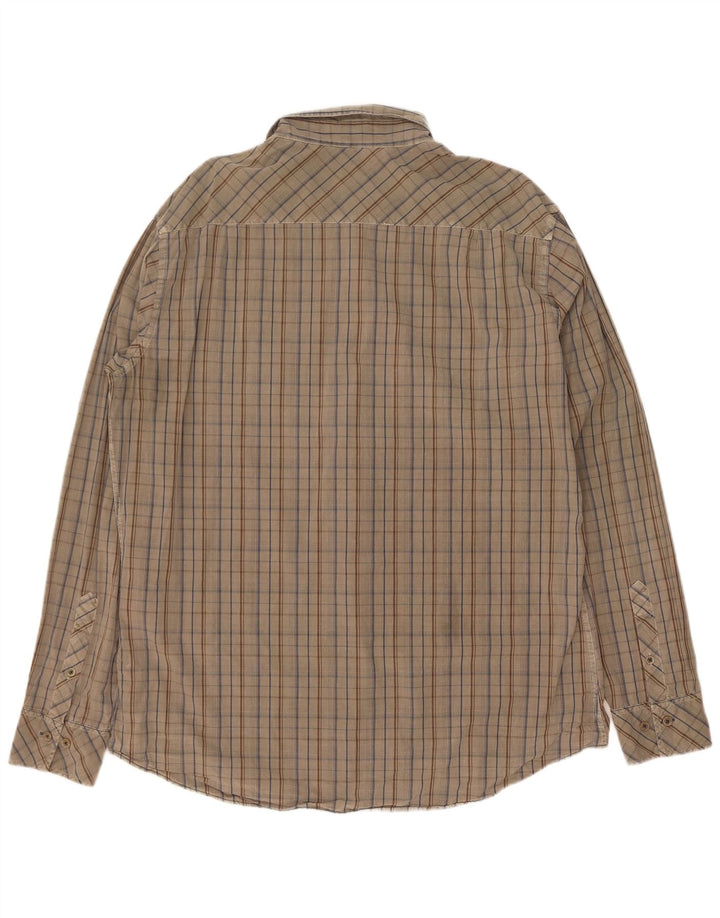 Cămașă Marlboro Classics pentru bărbați, cu tăiere obișnuită, 2XL, bumbac cu carouri kaki