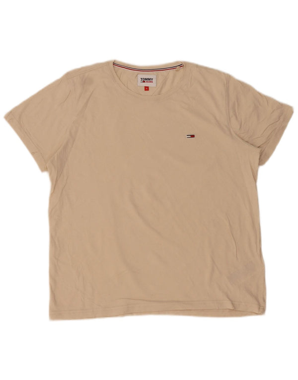 Tricou pentru femei Tommy Hilfiger Top UK 14 Medium Beige Bumbac