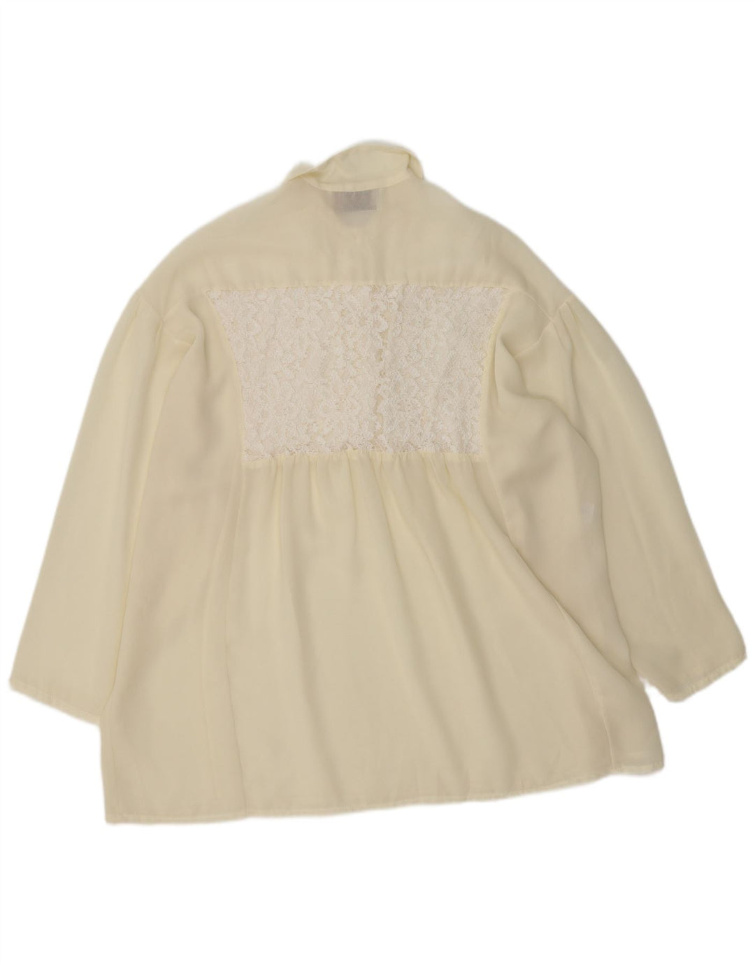 Bluză cămașă supradimensionată pentru femei vintage pulover UK 18 XL poliester alb