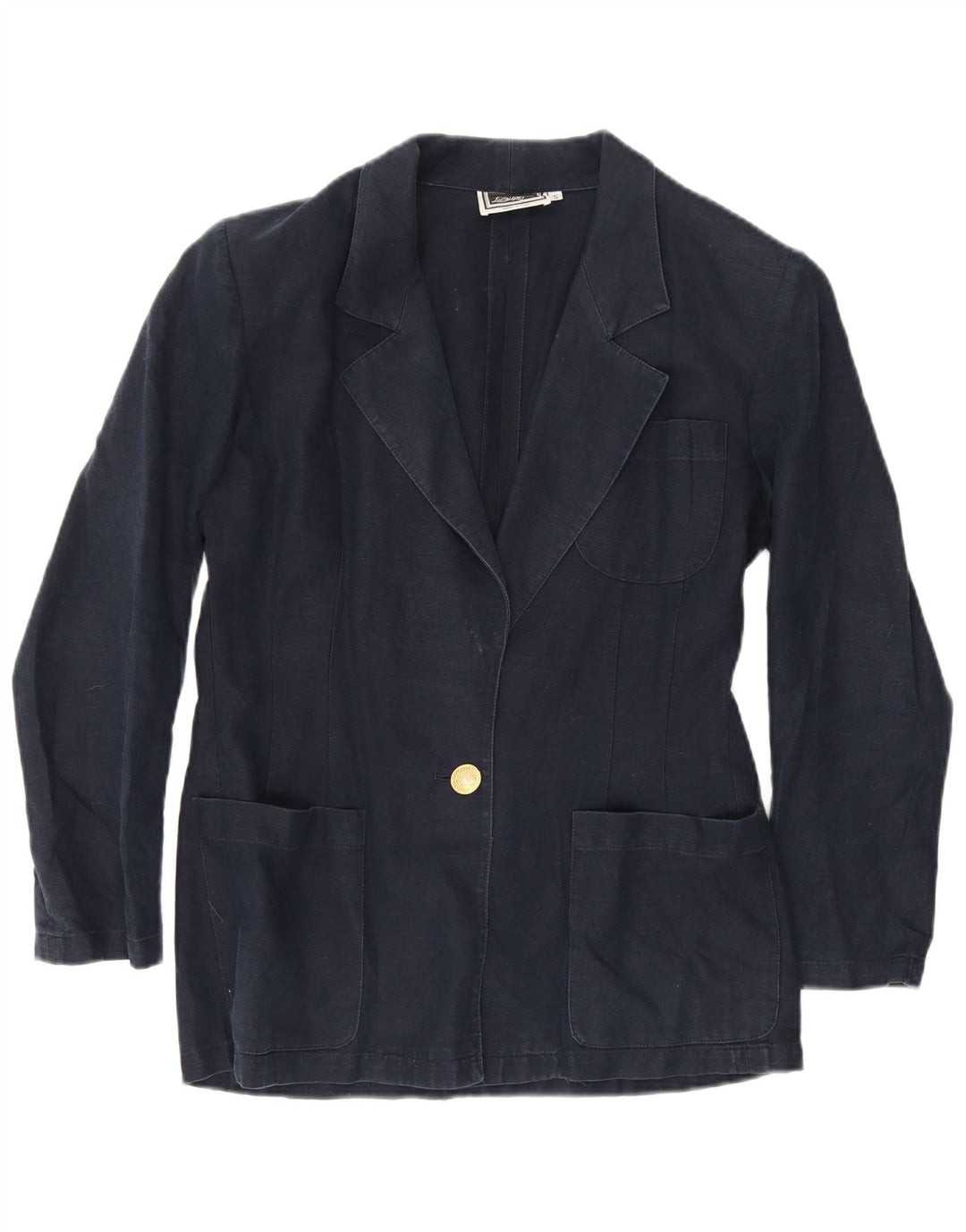 Sacou blazer pentru femei Luisa Spagnoli cu 1 nasture UK 10 Mic bleumarin
