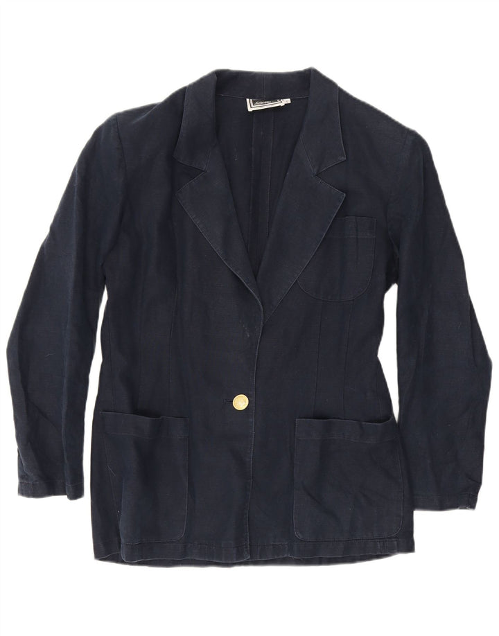 Sacou blazer pentru femei Luisa Spagnoli cu 1 nasture UK 10 Mic bleumarin