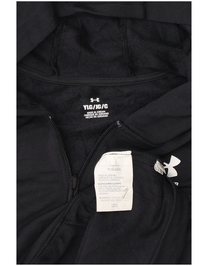 Pulover Under Armour pentru băieți, cu fermoar, 11-12 ani, poliester negru mare