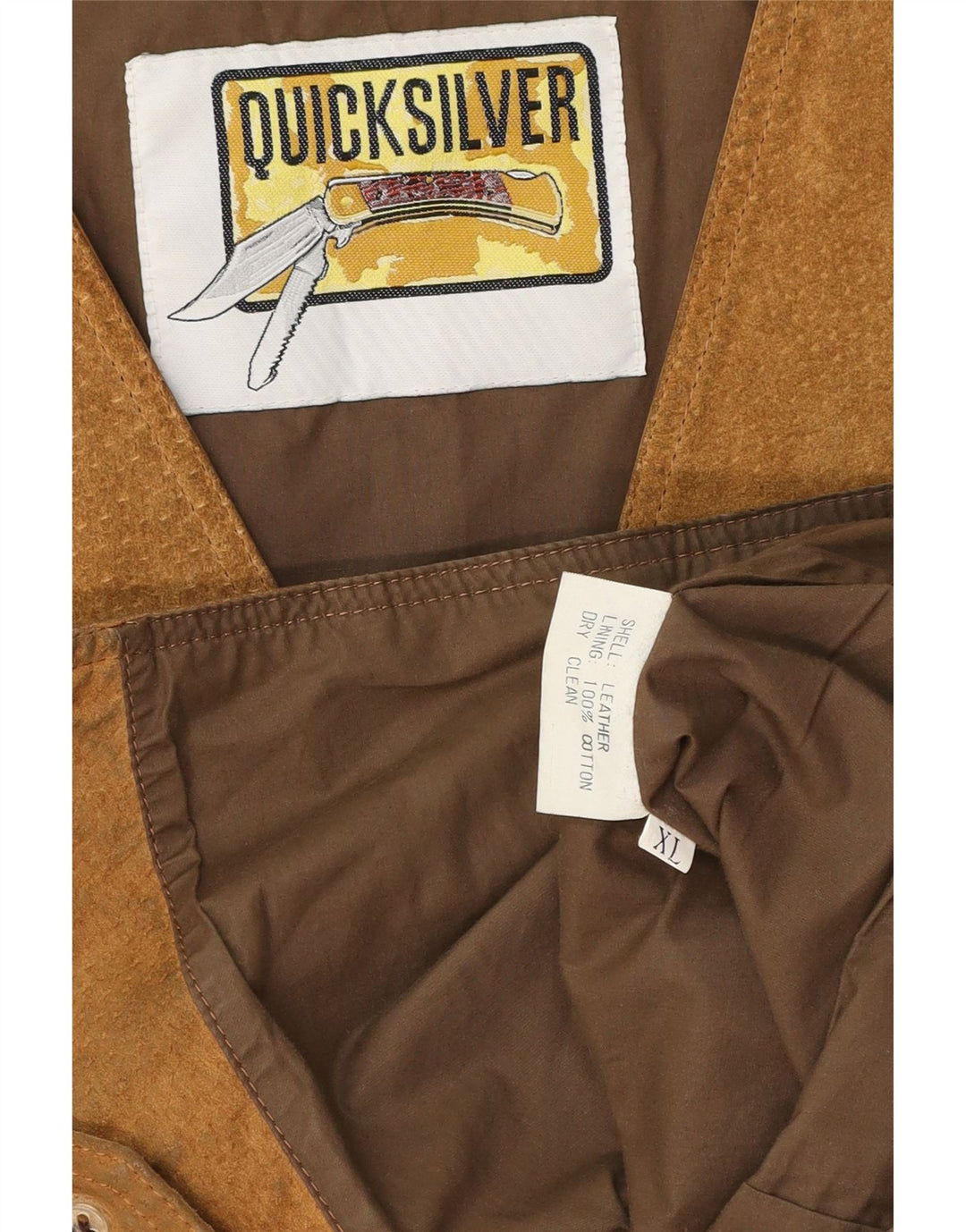 Quiksilver Gilet din piele intoarsa XL maro pentru barbati