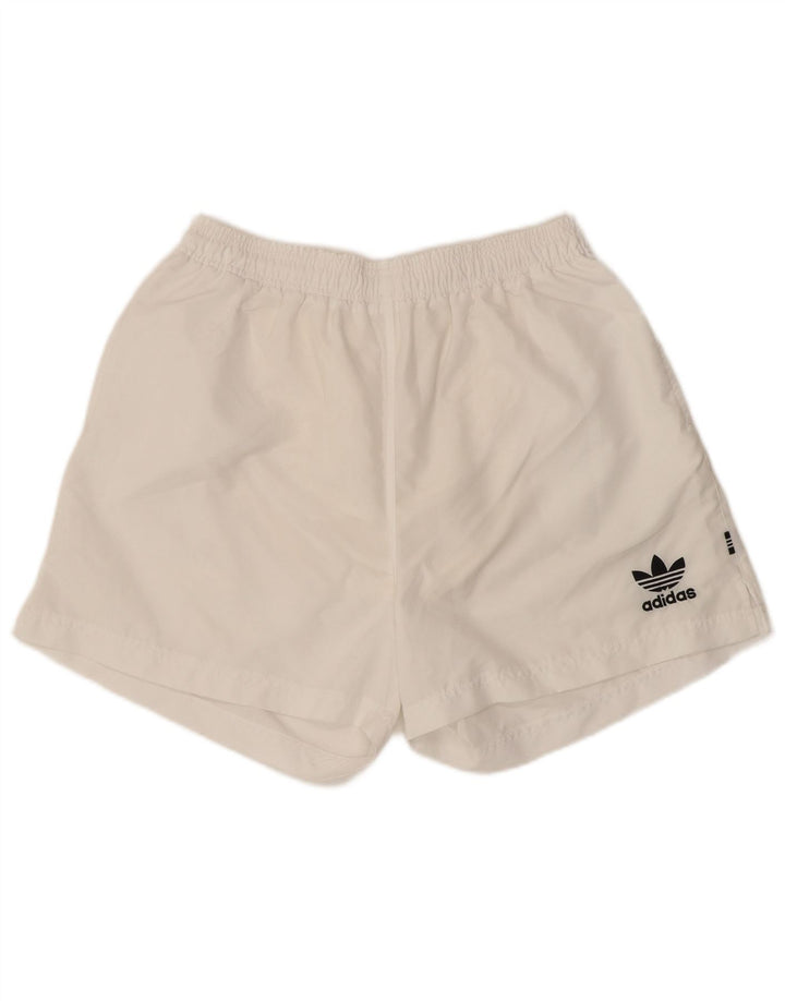 Pantaloni scurți sport Adidas pentru bărbați, poliester alb mediu