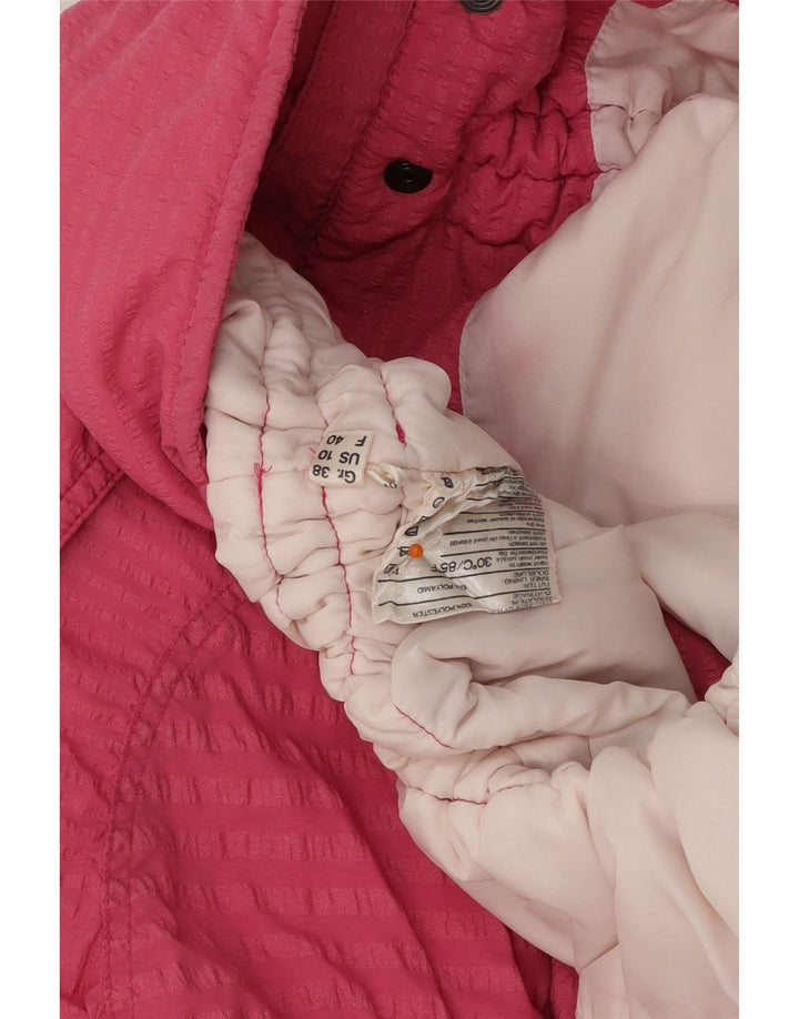 Jachetă căptușită supradimensionată pentru femei VINTAGE US 10, mare, poliester cu dungi roz