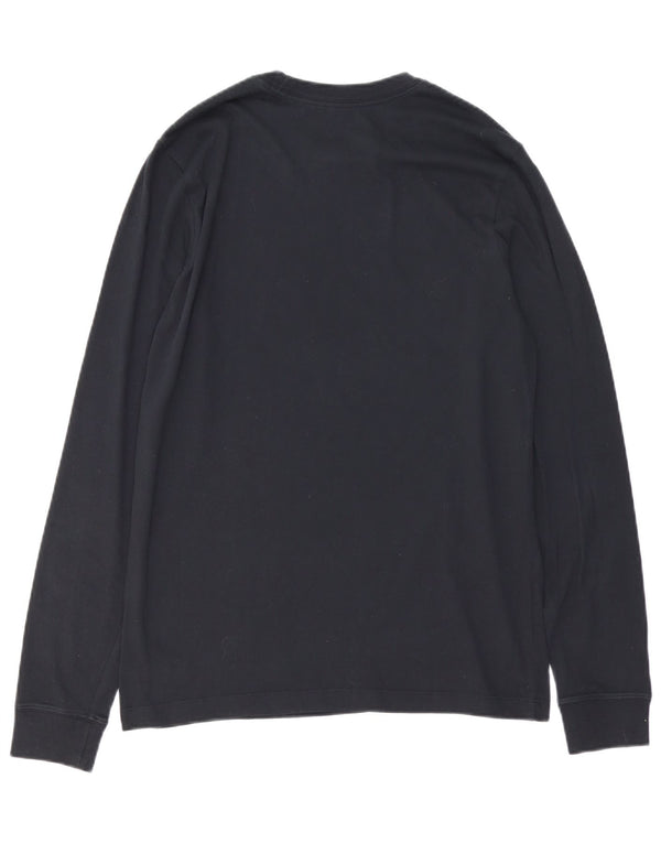 Top cu grafic de baschet Nike pentru bărbați cu mânecă lungă, albastru bleumarin mediu