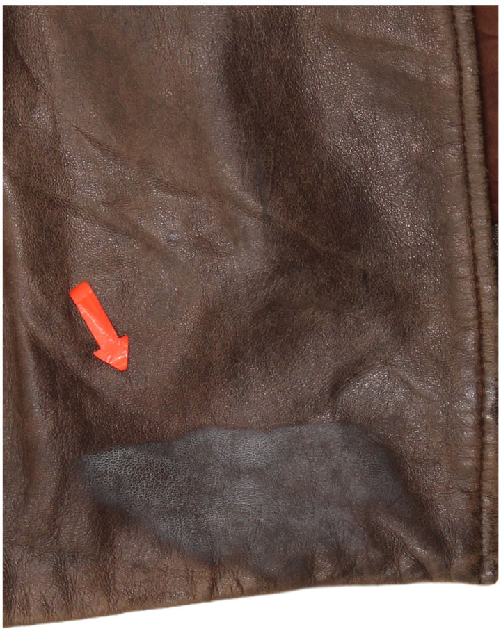 Jachetă de piele vintage pentru bărbați UK 42 XL din piele maro