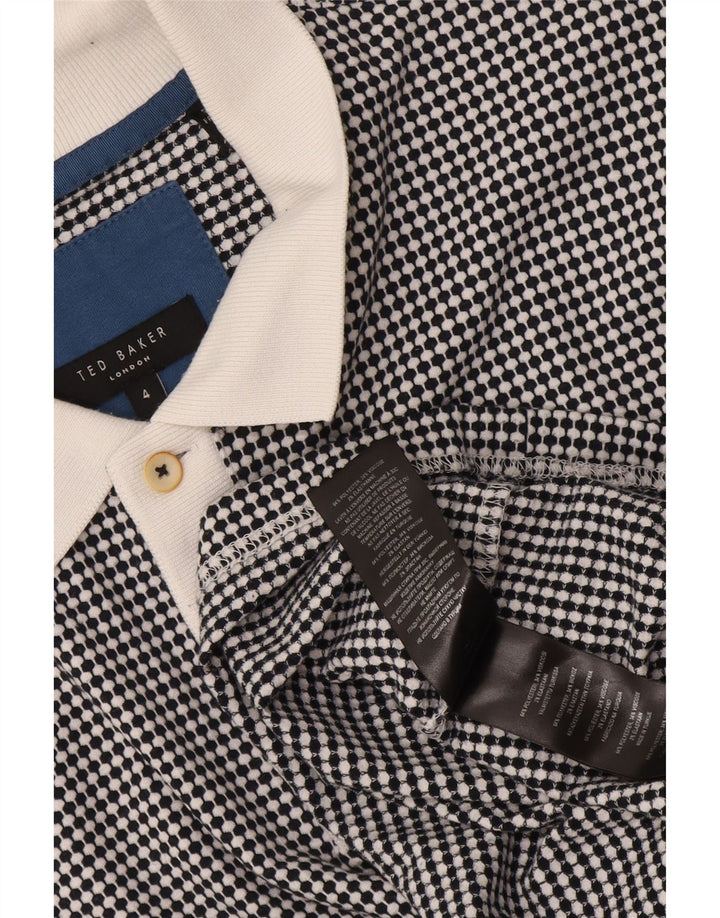 Tricou polo rugby pentru bărbați Ted Baker Mărimea 4 Poliester geometric negru mare