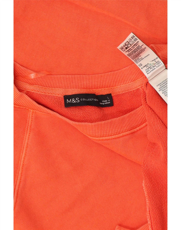 Hanorac pentru bărbați Marks & Spencer Pulover mare din bumbac portocaliu