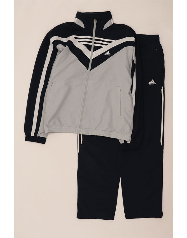 Trening complet pentru bărbați Adidas UK 40/42 Medium Bleumarin Poliester Colorblock