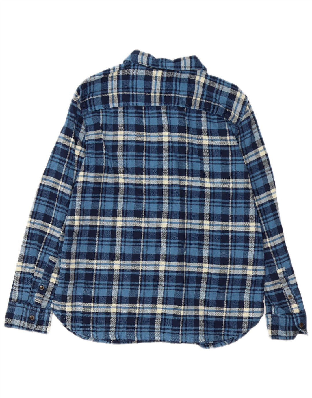 Cămașă pulover de flanel pentru femei CHAPS UK 14, bumbac cu carouri albastru mediu