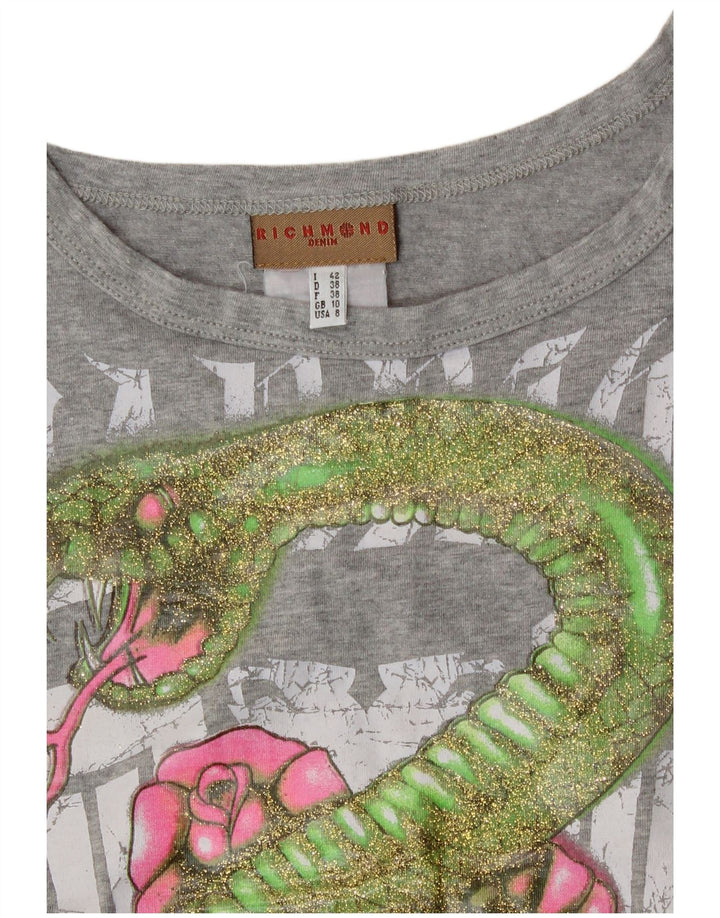 Top cu vestă cu grafică crop Richmond pentru femei UK 10, gri mic