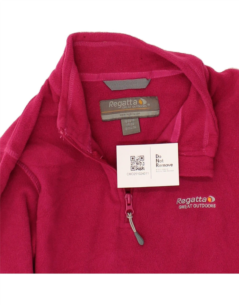 REGATTA Womens Zip Neck Fleece Jumper UK 10 Small  Pink Polyester Vintage Regatta and Second-Hand Regatta from Messina Hembry 