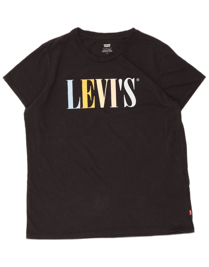Tricou cu grafic Levi's pentru femei Top UK 14 Large Black Bumbac