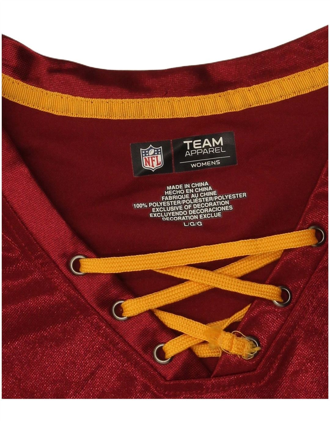 NFL Womens Redskins Graphic T-Shirt Top UK 16 Large Burgundy Colourblock