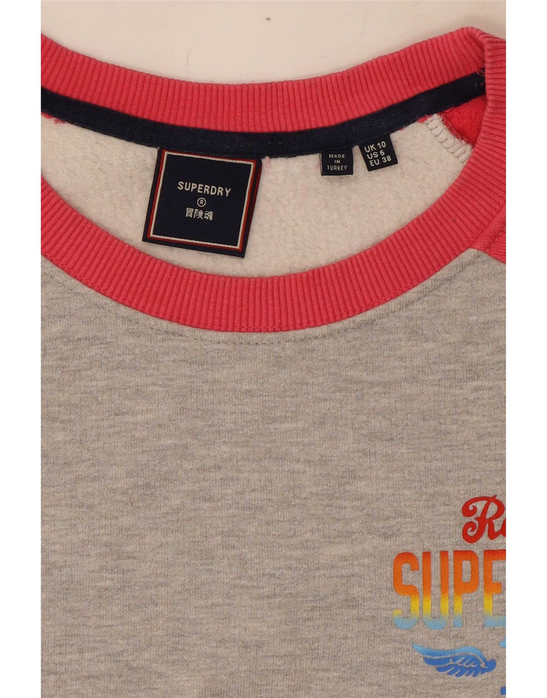 Pulover supradimensionat pentru femei Superdry UK 10, mic, gri Colorblock