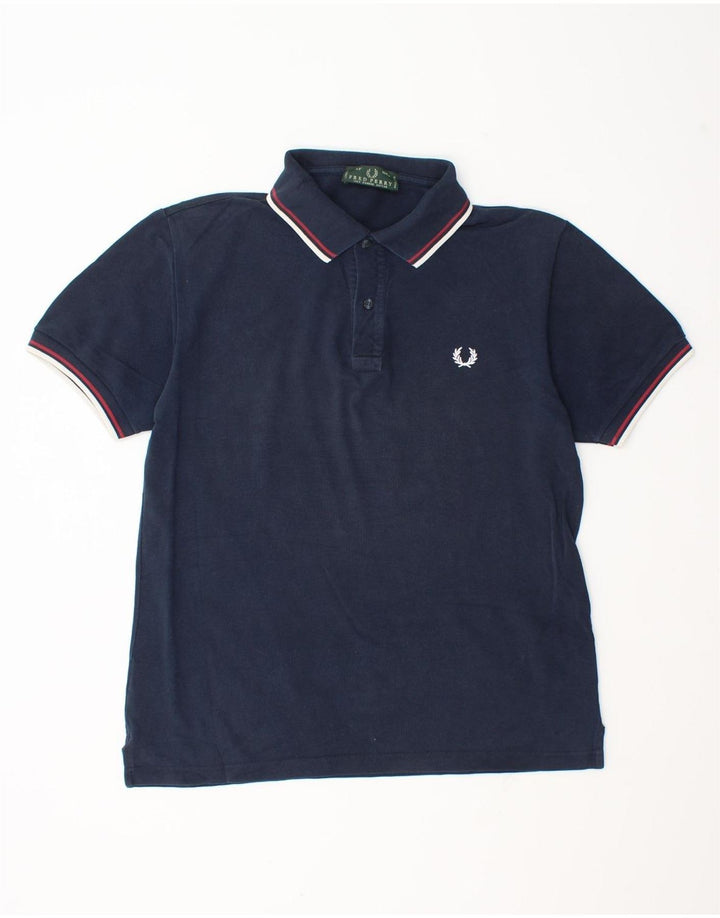 Cămașă polo Fred Perry pentru bărbați, bumbac mediu albastru bleumarin