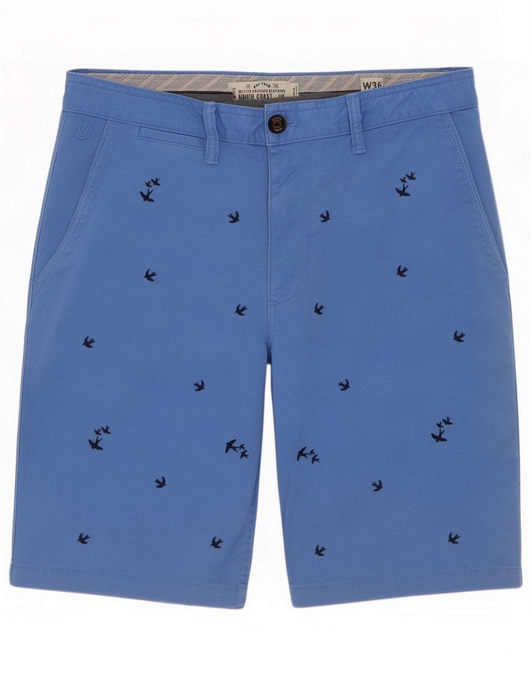 Fat Face Mens Abstract Pattern Chino Shorts Large W36 Blue Cotton