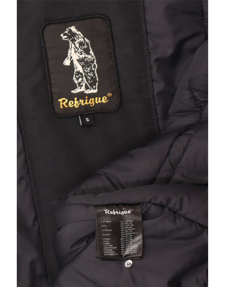 Jachetă parka cu glugă pentru femei Refrigue UK 10, bumbac negru mic