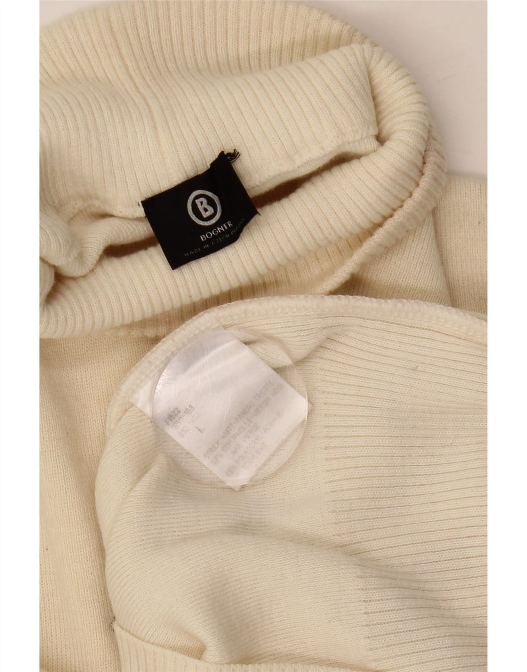 BOGNER Pulover cu gât țestoasă pentru femei UK 16 Lână mare, bej, cachetă