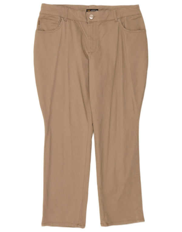 Pantaloni casual drepti Lee pentru femei cu talie medie US 18 2XL W36 L30 bej