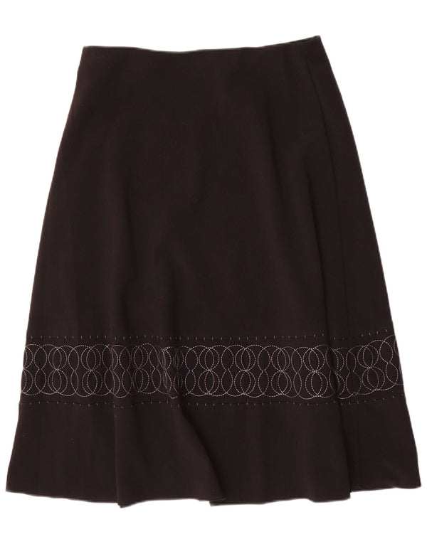Fusta evazată pentru femei Marks & Spencer UK 12 Medium W32 Negru Geometric