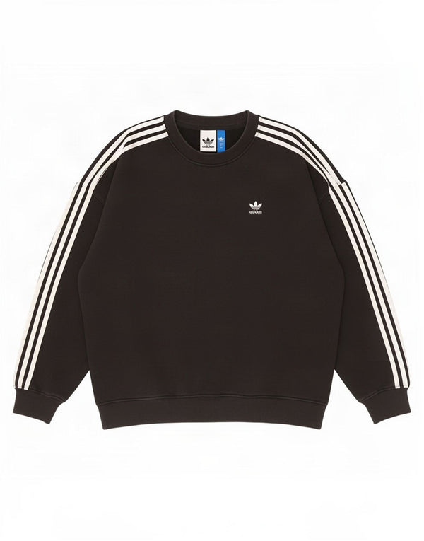 Adidas Womens Oversized Sweatshirt Jumper UK 10 Small Black Cotton