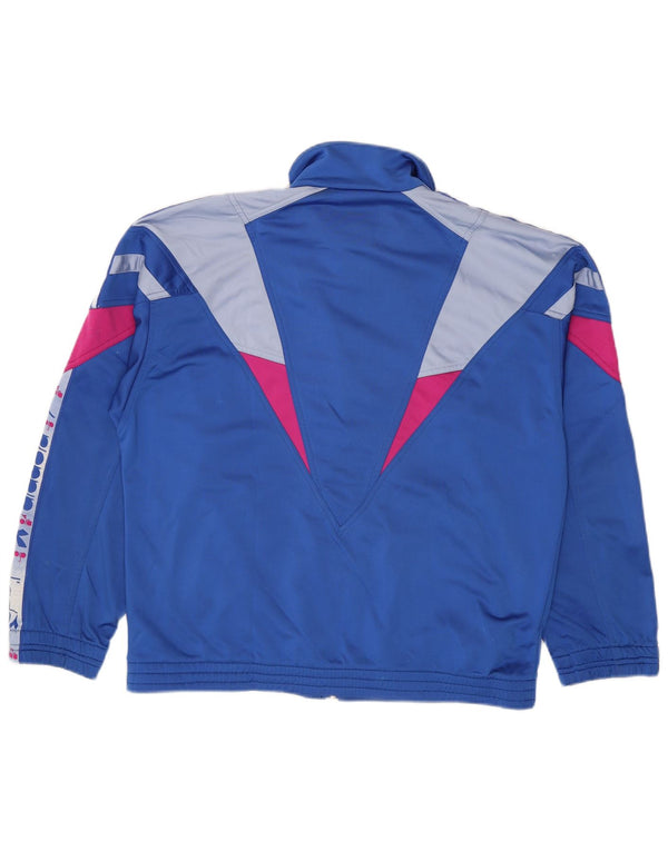 Jachetă de top pentru trening grafic Diadora pentru bărbați UK 40 Medium Blue Colorblock