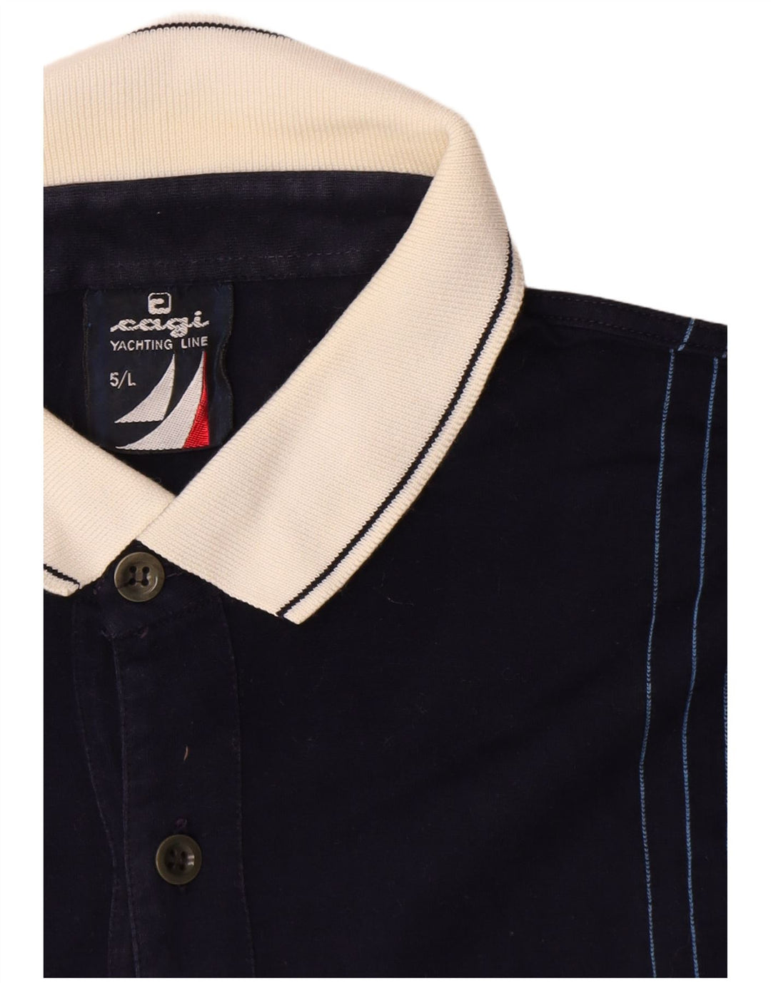 Cămașă polo pentru bărbați Cagi, mare, bleumarin, cu dungi