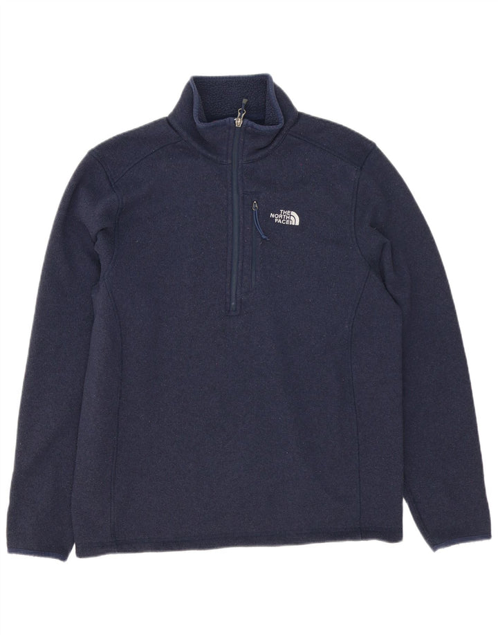 Pulover pentru bărbați The North Face, cu fermoar, cu gât, poliester mediu albastru bleumarin