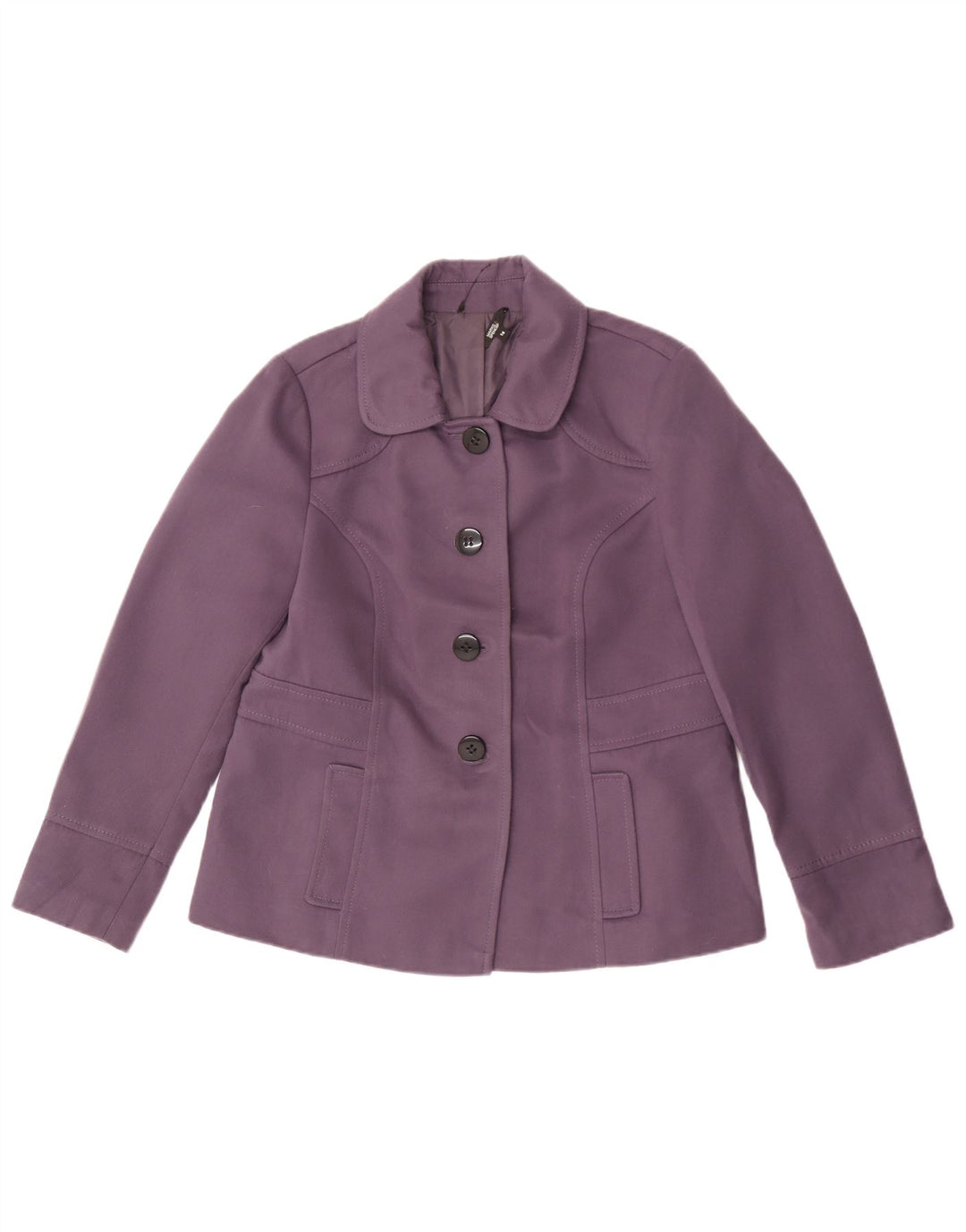 Jachetă pentru femei Marks & Spencer cu 4 nasturi, UK 16, poliester violet mare